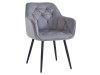 FEDRIS NEW, jídelní designové křeslo, černá / látka velvet světle šedá