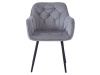 FEDRIS NEW, jídelní designové křeslo, černá / látka velvet světle šedá