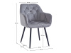 FEDRIS NEW, jídelní designové křeslo, černá / látka velvet světle šedá