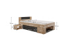 UNIS, postel 120x200cm, dub artisan / antracit