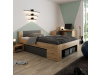 UNIS, postel 140x200cm, dub artisan / antracit