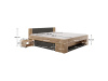 UNIS, postel 180x200cm, dub artisan / antracit