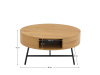 TARMON, konferenční stolek pr. 80cm, černá / dub