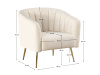 BAGY, designové křeslo, gold chrom zlatý / látka velvet béžová