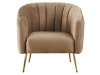 BAGY, designové křeslo, gold chrom zlatý / látka velvet hnědá