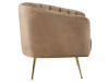 BAGY, designové křeslo, gold chrom zlatý / látka velvet hnědá