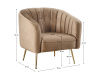BAGY, designové křeslo, gold chrom zlatý / látka velvet hnědá