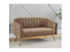 BAGY, designová pohovka - 2-křeslo, gold chrom zlatý / látka velvet hnědá