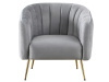 BAGY, designové křeslo, gold chrom zlatý / látka velvet šedá