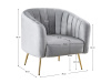 BAGY, designové křeslo, gold chrom zlatý / látka velvet šedá