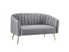 BAGY, designová pohovka - 2-křeslo, gold chrom zlatý / látka velvet šedá