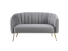 BAGY, designová pohovka - 2-křeslo, gold chrom zlatý / látka velvet šedá
