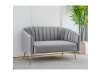 BAGY, designová pohovka - 2-křeslo, gold chrom zlatý / látka velvet šedá