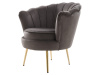 NOBLEO, čalouněné křeslo, gold chrom zlatý / látka šedohnědá
