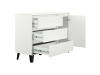 BOGAN NEW, komoda 1-dveřová se 3-mi zásuvkami, černá / bílá