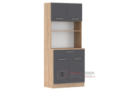 Čtyřdveřový kredenc, dub artisan/grafit, DOMIS NEW