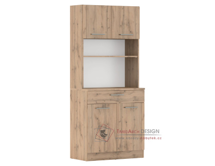 Čtyřdveřový kredenc, dub wotan, DOMIS NEW