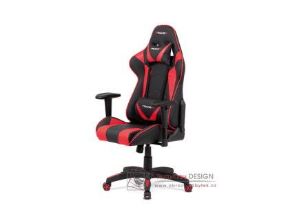 KA-F03 RED, kancelářská židle, ekokůže černá + červená