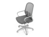 KA-S425 GREY, kancelářská židle, látka šedá / látka mesh šedá