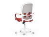KA-S425 RED, kancelářská židle, látka červená / látka mesh šedá