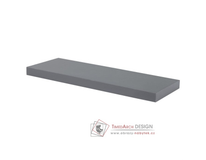 P-001 GREY, nástěnná polička 60cm, šedý lesk