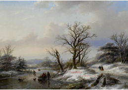 A-5414 Jan Jacob Spohler - Zimní krajina s postavami na zamrzlé řece