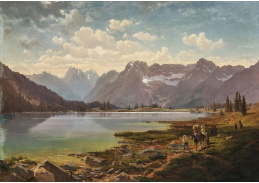 A-8423 Maximilian Haushofer - Turisté u alpského jezera