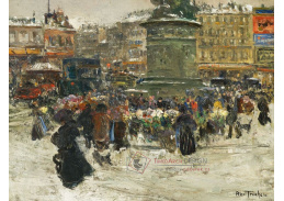 A-8718 Louis Abel-Truchet - Květinový trh v zimě na Place Clichy v Paříži