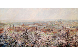 Jindřich Tomec - Panorama Prahy a Petřína, 120x60 cm