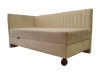 NOVO, čalouněná postel rohová - boxspring 90x200cm, látka béžová