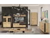 LOFT LT05, vitrína 4-dveřová, dub artisan / černá