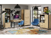 LOFT LT08, regál 1-dveřový, dub artisan / černá