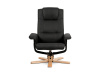 TV-5010 GREY2, relaxační křeslo s taburetem, přírodní / látka šedá