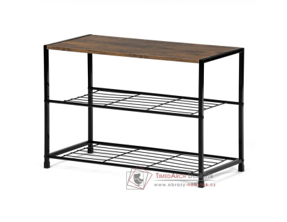 GD-413 OLW, botník 2-policový, černá / staré dřevo