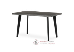 HT-F4413 GREY, jídelní stůl 130x80cm, černý lak / dub šedý