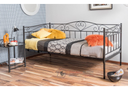 BIRMA, kovová postel 90x200cm, černá