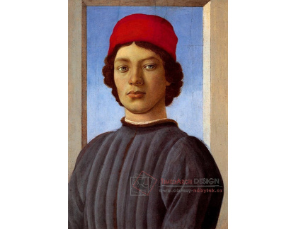 VR17-18 Sandro Botticelli - Portrét mladého muže s červenou čepici