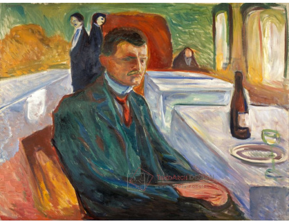 VEM13-13 Edvard Munch - Autoportrét u láhve vína