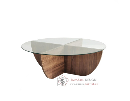 GROTE, konferenční stolek pr. 90cm, ořech