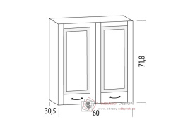 CHARLOTTA, horní skříňka 2-dveřová 60B, výběr provedení