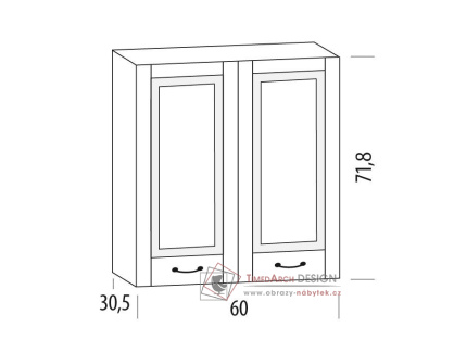 CHARLOTTA, horní skříňka 2-dveřová 60B, výběr provedení