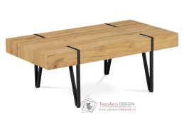AHG-233 OAK, konferenční stolek 110x60cm, černá / dub divoký