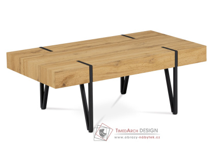 AHG-233 OAK, konferenční stolek 110x60cm, černá / dub divoký