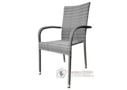 AZC-S2114 GREY, zahradní židle, umělý ratan šedý