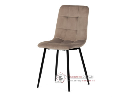 CT-281 CRM4, jídelní židle, černá / látka krémový samet