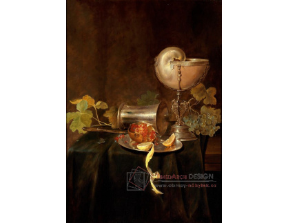 KO II-63 Jan de Heem - Zátiší s pohárem, granátovým jablkem a citronem na stříbrném podnosu