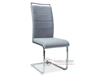 H-441, jídelní čalouněná židle, chrom / látka šedá