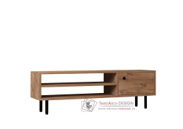 AVILA, televizní stolek 1-dveřový, černá / borovice Atlantik