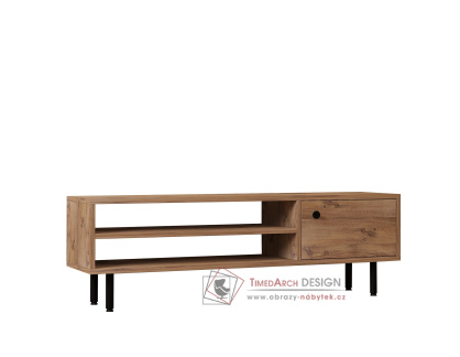 AVILA, televizní stolek 1-dveřový, černá / borovice Atlantik