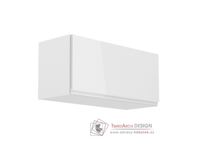 AURORA, horní kuchyňská skříňka G80K, bílá / bílý lesk